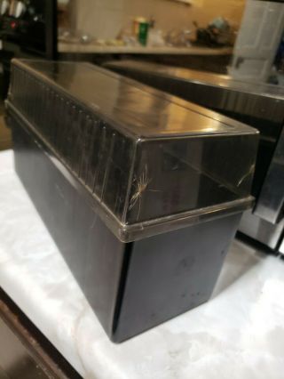 Vintage 8 Track Tape Holder Case Black Storage Box Holds 12 tape 2