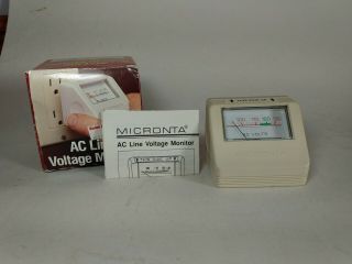 Micronta Ac Line Vintage Voltage Monitor 22 - 104 With Instructions