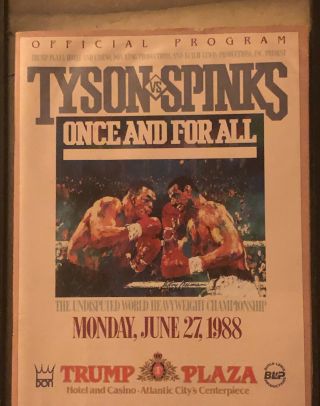 Mike Tyson Vs Spinks Official Program Once And For All June 27,  1988 Trump Plaza