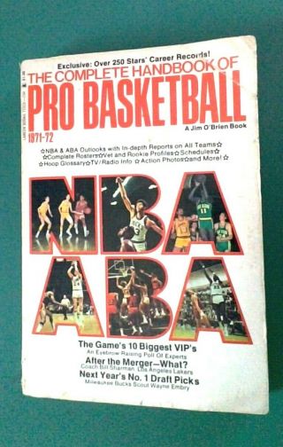 1971 - 72 The Complete Handbook Of Pro Basketball - - Aba Nba - - By Jim O 