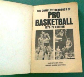 1971 - 72 The Complete Handbook of Pro Basketball - - ABA NBA - - by Jim O ' Brien 3