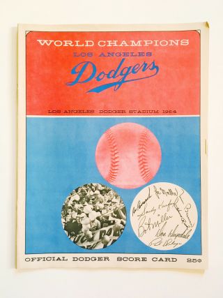Rare Vintage 1964 La Dodgers Baseball Official Program Score Card 3