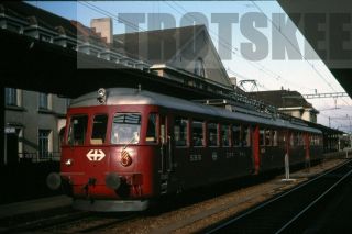35mm Slide Sbb Cff Switzerland Railways Electric Railcar Biel 1981