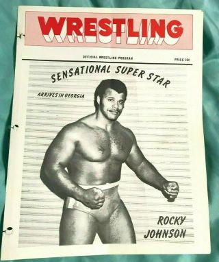 Vintage 1974 Macon Georgia Wrestling Program W/bob Armstrong Lady Wrestlers Rare