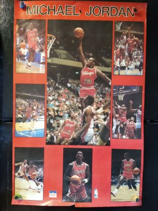 Vintage 1987 Starline Michael Jordan Chicago Bulls Poster 22 X 35