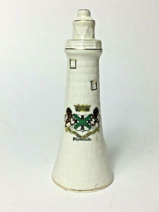 Vintage Crested China Souvenir Eddystone Lighthouse Plymouth S Devon Arcadian