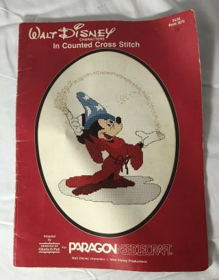 Vtg 1980 Disney Characters Paragon Needlecraft Cross Stitch Patterns Book 5070