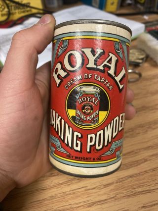 Vintage Royal Baking Powder Cream Of Tartar Tin 6 Oz Container Full