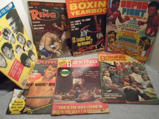 7 Vintage Boxing Magazines Cassius Clay/muhammad Ali 1963/1966/1973/1974/1976