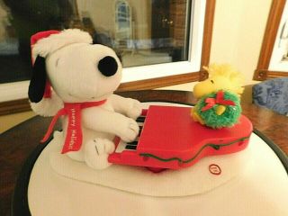 Vtg Hallmark Snoopy Playing Piano Music Motion Christmas Toy Display Woodstock