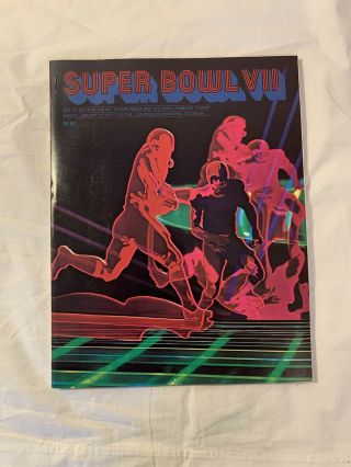 Vintage Rare Authentic 1973 Bowl Vii Football Program Miami Vs Washington
