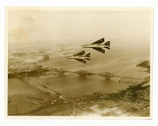 Photograph Of English Electric Lightning F3 Xp751 & Xp702 Over Forth Bridge 1964