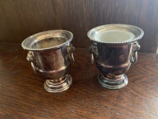 Vintage Viners Silver Plate Mini Champagne Buckets Urn Pots