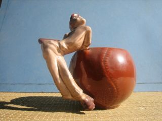 Vintage Rare California " Big League " Baseball Figurine Stark Ceramic Mug Cup