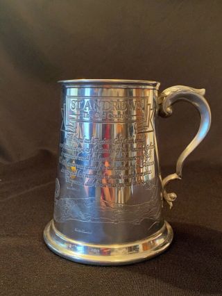 Vtg 1995 St Andrews The Old Course Scotland Sheffield Pewter Golf Mug Stein Cup