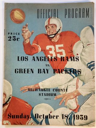 Los Angeles Rams Vs.  Green Bay Packers October 18,  1959 Milwaukee County Stadium