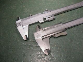 Old Vintage Machining Tools Machinist Fine Slide Calipers Pair Shop Ready