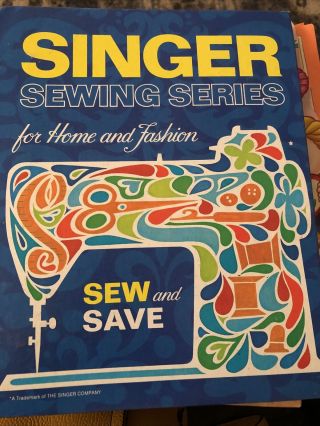 Vintage Singer Sewing Series For Home And Fashion Binder Book 1972 Blue Complete