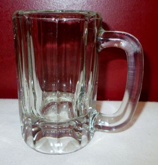 Vintage Heavy Glass 8 Ounce Beer Mug Stein,