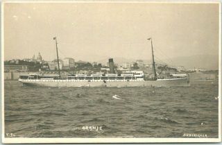 Vintage Steamship Rppc Real Photo Postcard " Oranje " Steamer /