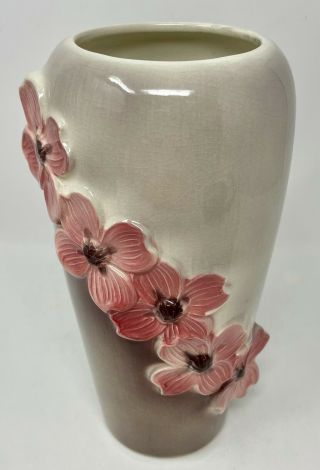 Vintage Royal Copley Dogwood Vase Ceramic Flowers Mid Century Design Floral 3