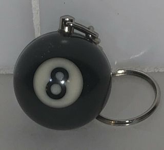 8 Eight Ball Vintage Keychain Ring Fob Charm Novelty Mini Pool 1” Billiards