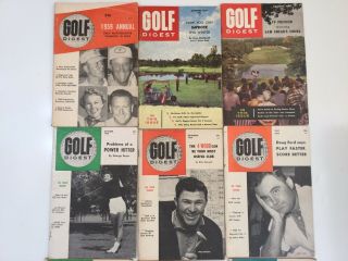 Vintage 1959 Golf Digest 9 Small Format Magazines - Arnold Palmer Pga Tour