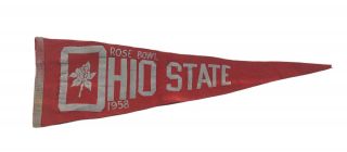 1958 Ohio State Rose Bowl Football Pennant (fair To)