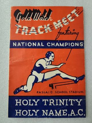 1941 Twilight Gold Watch Track And Field Meet Program,  Passaic School Stadium Nj