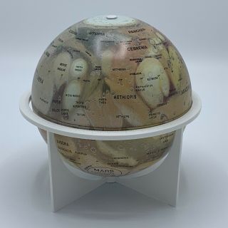 Vintage Replogle 6 " Metal Mars Globe With Stand
