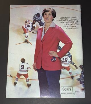 Winnipeg Jets 1977 WHA Game Program vs San Diego Mariners (Dave Dunn/Cover) 2