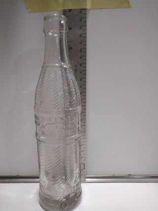 Vtg Nehi Beverages Clear Embossed 9 Oz Soda Bottle.  Columbus,  Ga March 3 1925 De