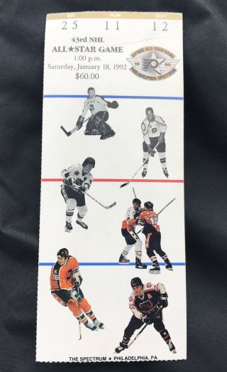 1992 Nhl All - Star Game Ticket Stub National Hockey League 1992