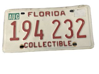 Florida Collectible Automobile Licence Plates Tag 194•232