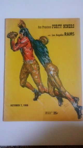Rare 1956 San Francisco 49ers Vs Los Angeles Rams Football Nfl Sport Program La