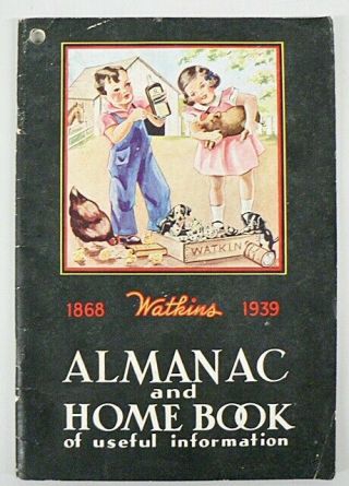 Vintage 1939 Watkins Almanac And Home Book Of Useful Information