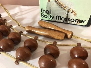 Vintage The Body Massager By Star Case Wood Rolling Roll - A - Way 3