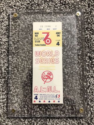 1976 World Series Game 4 Ticket Cincinnati Reds & York Yankees