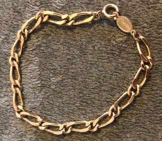 Vintage 70’s Signed Napier Gold Tone Chain Link Bracelet 7”