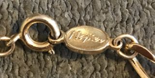 Vintage 70’s Signed Napier Gold Tone Chain Link Bracelet 7” 2