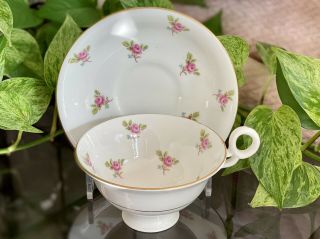Vintage Radfords Bone China Pink Roses Tea Cup And Saucer Set Made In England
