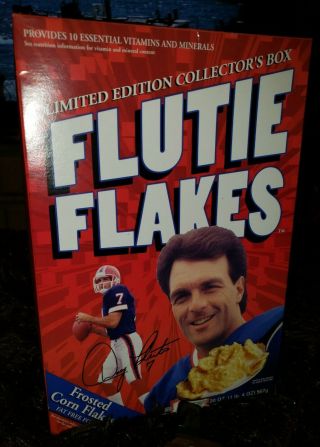 1999 Buffalo Bills Doug Flutie Flakes Cereal Box With Cereal