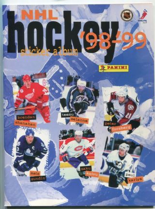1998 - 99 Panini Nhl Hockey Sticker Album With Complete Set 228 Stickers