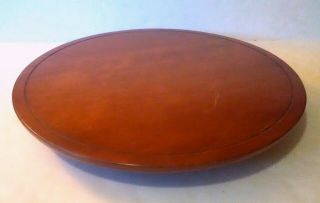 Large Vintage Spinning Wooden Lazy Susan 18 " Centerpiece Hand Crafted