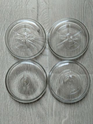 4 Vintage Glass Canning Jar Lids Wire Bale Top Type Regular Ball Mason 3 "
