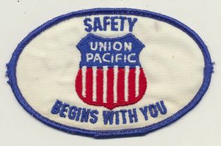 Vintage Union Pacific Railroad Embroidered Uprr Safety Begins With You Hat Patch