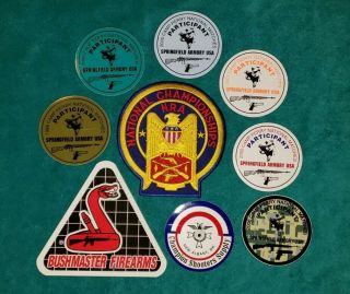 Set: Camp Perry National Matches Championships Embroidered Patch And 8 Stickers