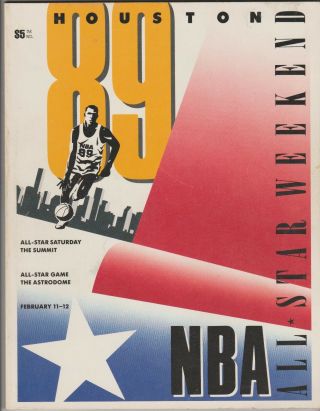 1989 Nba All - Star Basketball Game Program Houston