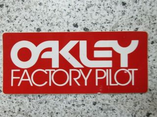 Vintage Oakley Factory Pilot Decal / Sticker Red And White Bmx Mtb Road Cycling