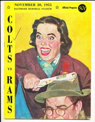 11/20 1955 Baltimore Colts Vs Los Angeles Rams Football Program Bxram